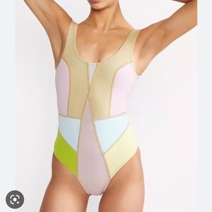 Cynthia Rowley Kalleigh Color-Block One-Piece bathing suite